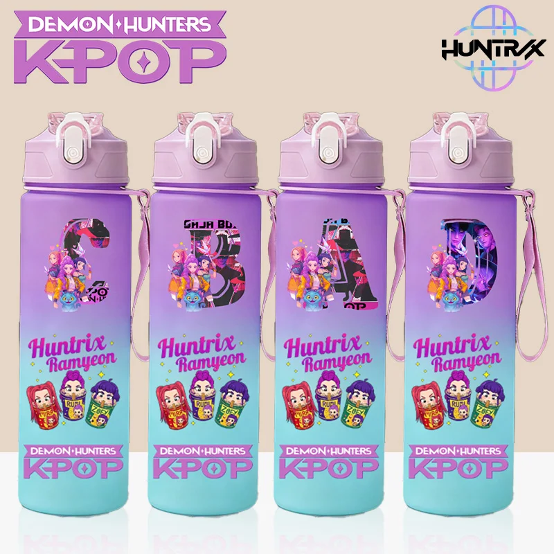 750 مللي Kpop شيطان الصيادين زجاجة ماء أنيمي الكرتون سعة كبيرة أكواب الشرب المحمولة الرياضة في الهواء الطلق كوب ماء الأطفال هدية