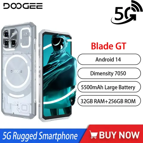 글로벌 에디션 DOOGEE 블레이드 GT 5G 러기드 폰 안드로이드 14 6.72인치 FHD+ 12GB 256GB 휴대폰 LED 조명 효과 5500mAh 배터리