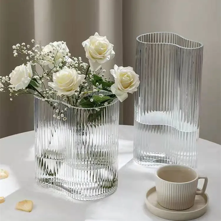 

Nordic ins transparent glass vase hydroponics living room flower arrangement modern simple flower arrangement ornament