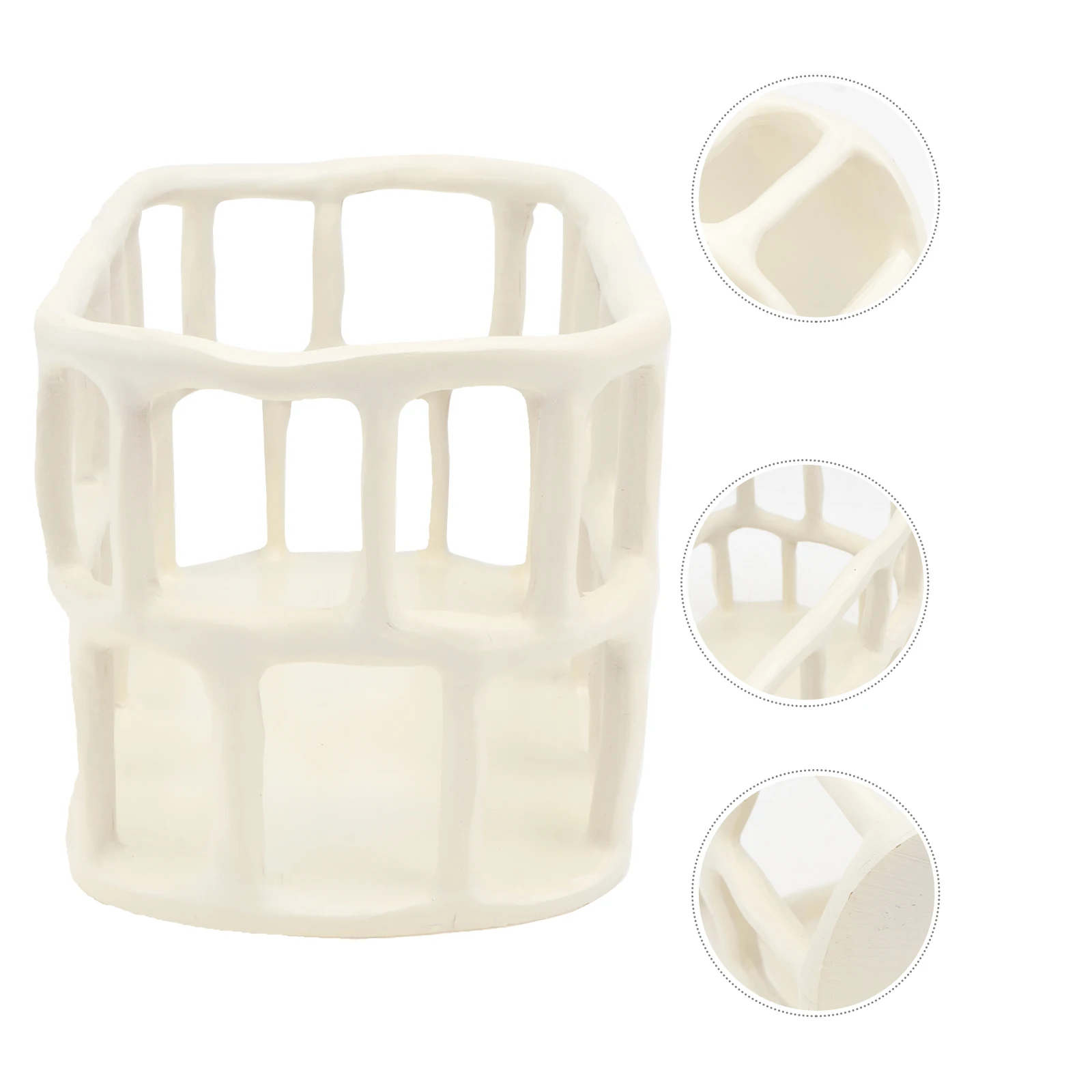 

1pc Fruit Tray Desktop Storage Box Geometric Design Home Decoration Hollowed-Out Container Household Organizer Basket