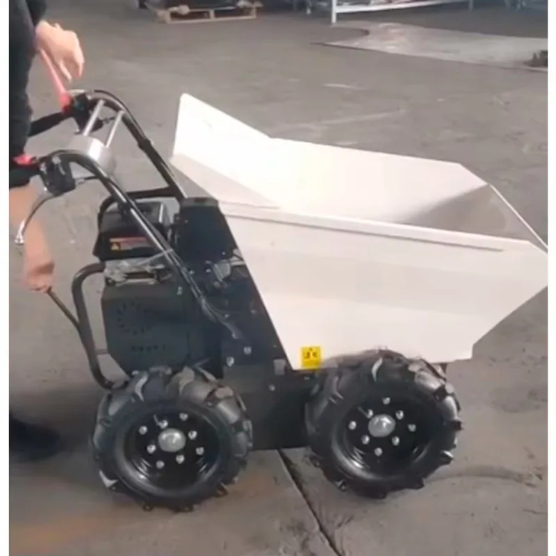 Multifunctional Hydraulic 4 Wheel Mini Dumper Petrol Engine Walk-behind Garden Mini Loader