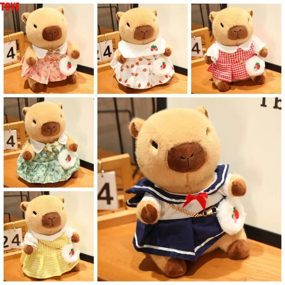 

Kawaii Dress Up Capybara Plush Doll Cartoon Fluffy Capybara Plush Toy Soft Simulation Capibara Fluffty Doll Christmas Toy