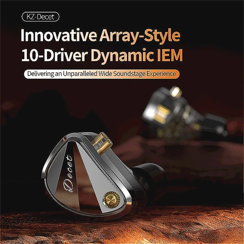 Imagen 1 del producto Kz Decet-auriculares con Monitor dinámico, cascos intrauditivos con cable de alta fidelidad, ajustables, IEM, para juegos por cable, 10 conductores
