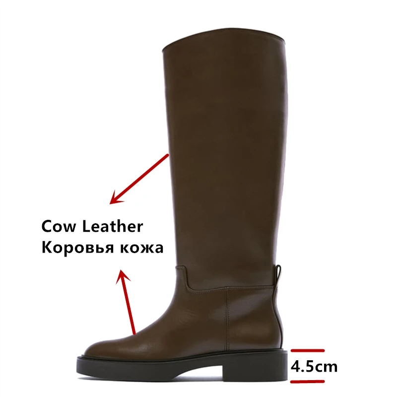 FEDONAS 2025 Fashion New Women Knee High Boots Genuine Leather High Heeled Warm Autumn Winter Shoes Woman High Motorcycle Boots