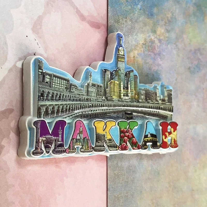 Mecca 3D refrigerator magnet Tourist souvenirs Refrigerator magnet decoration supplies collection arts and crafts gifts