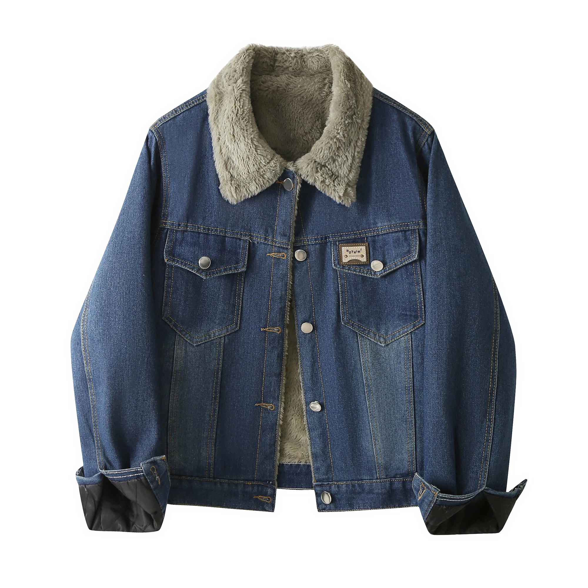 Thiened Fce اصطف فرو الضأن المرأة Jaet ريترو Sle معطف الشتاء ort ملابس خارجية تنوعا الرجعية القطن معطف العصرية