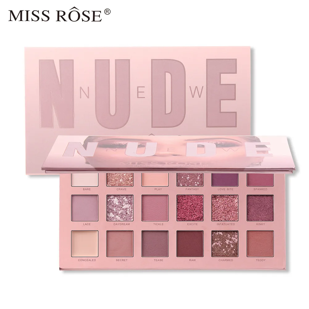 MISS ROSE 18 Color HUDA Pearlescent Matte Eye Shadow Professional Color Make-up Multicolored Eye Shadow Disc