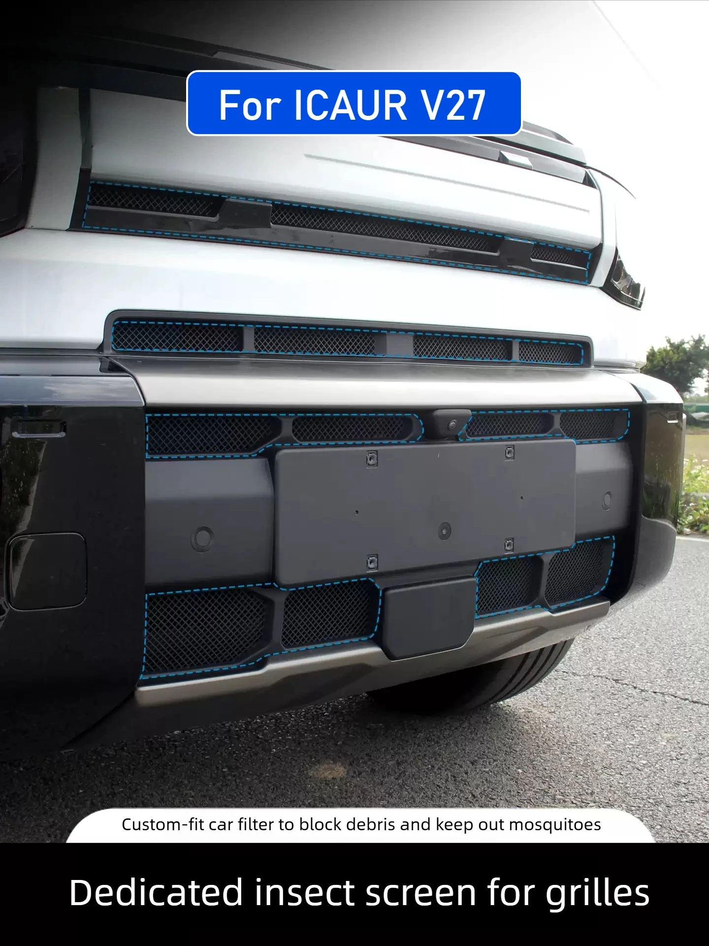 For ICAUR V27 Front Pest Control Net Upper and Lower Grille Anti Blocking and Dustproof Water Tank Protective Cover Accessories