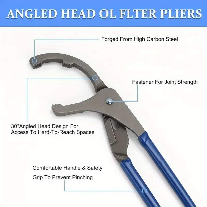 9in and 12 Inch 2Pcs/kIt Oil Filter Wrenches Adjustable Pliers for Automotive Engine Filters Cars Trucks