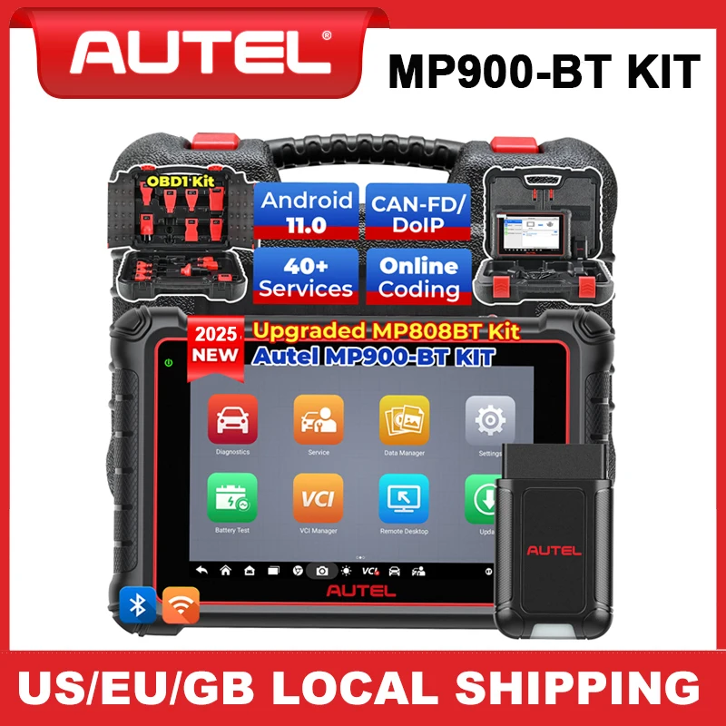

Autel MaxiPRO MP900-BT KIT Диагентический инструмент MP900BT DoIP CANFD ECU Кодирование Двунаправленный автомобильный сканер PK MP808BT PRO