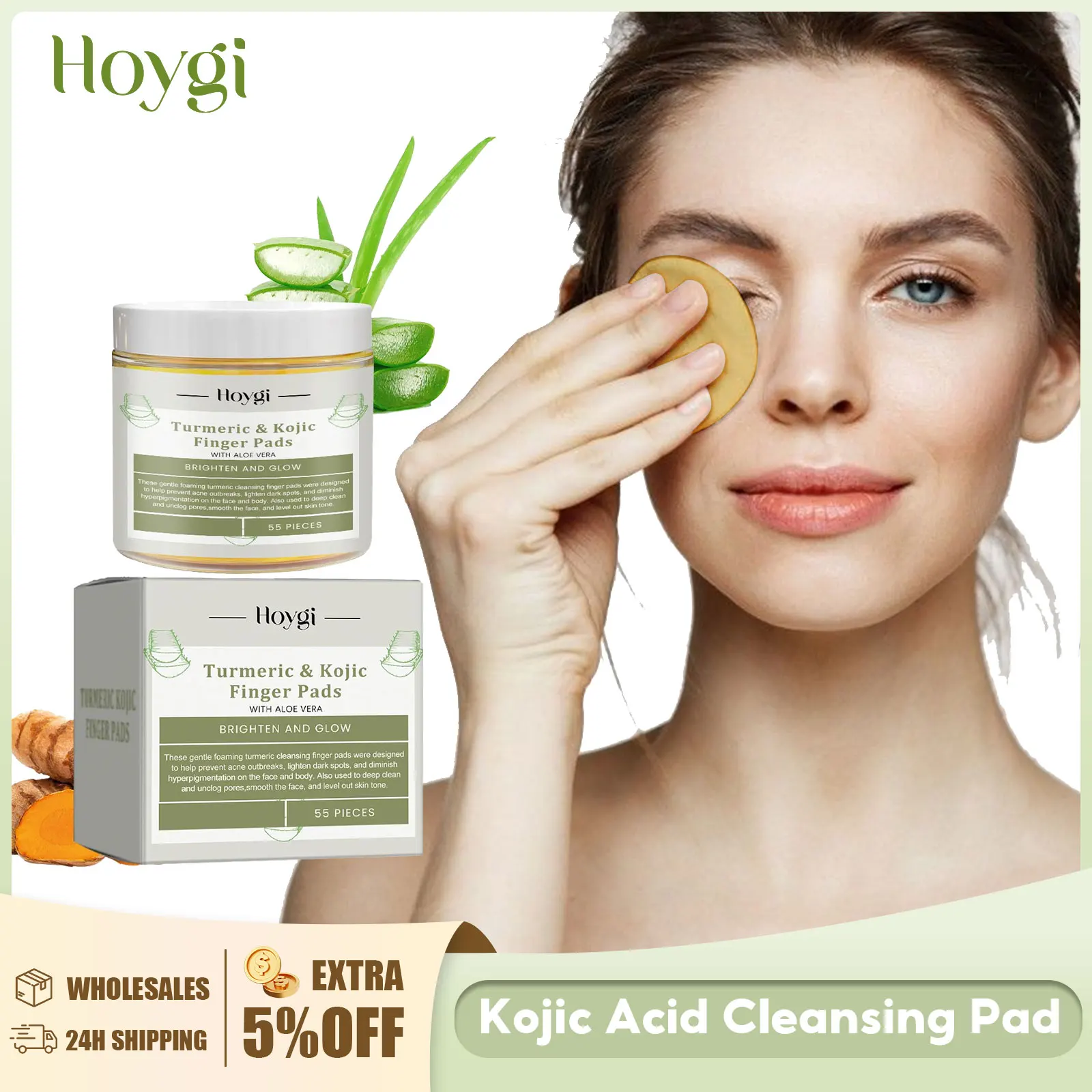 

Kojic Acid Cleansing Pad Exfoliating Daily Cleaning Makeup Removal Pore Deeply Cleaning Dark Spot Remover Turmeric Face Sponge