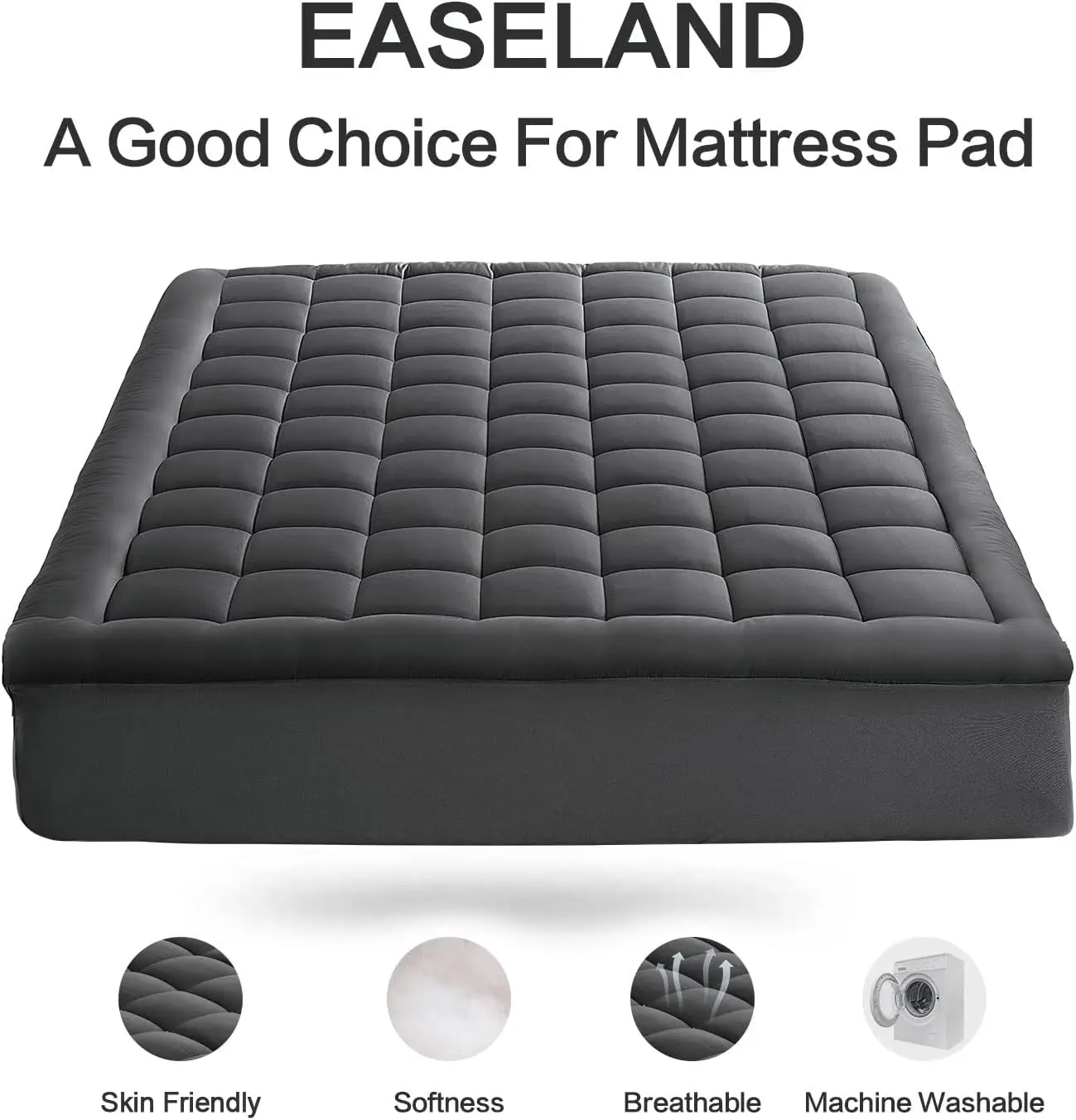 King Size Mattress Pad Pillow Cooling Top Mattress Cover Quilted Fitted Protector Cotton Top 8-21