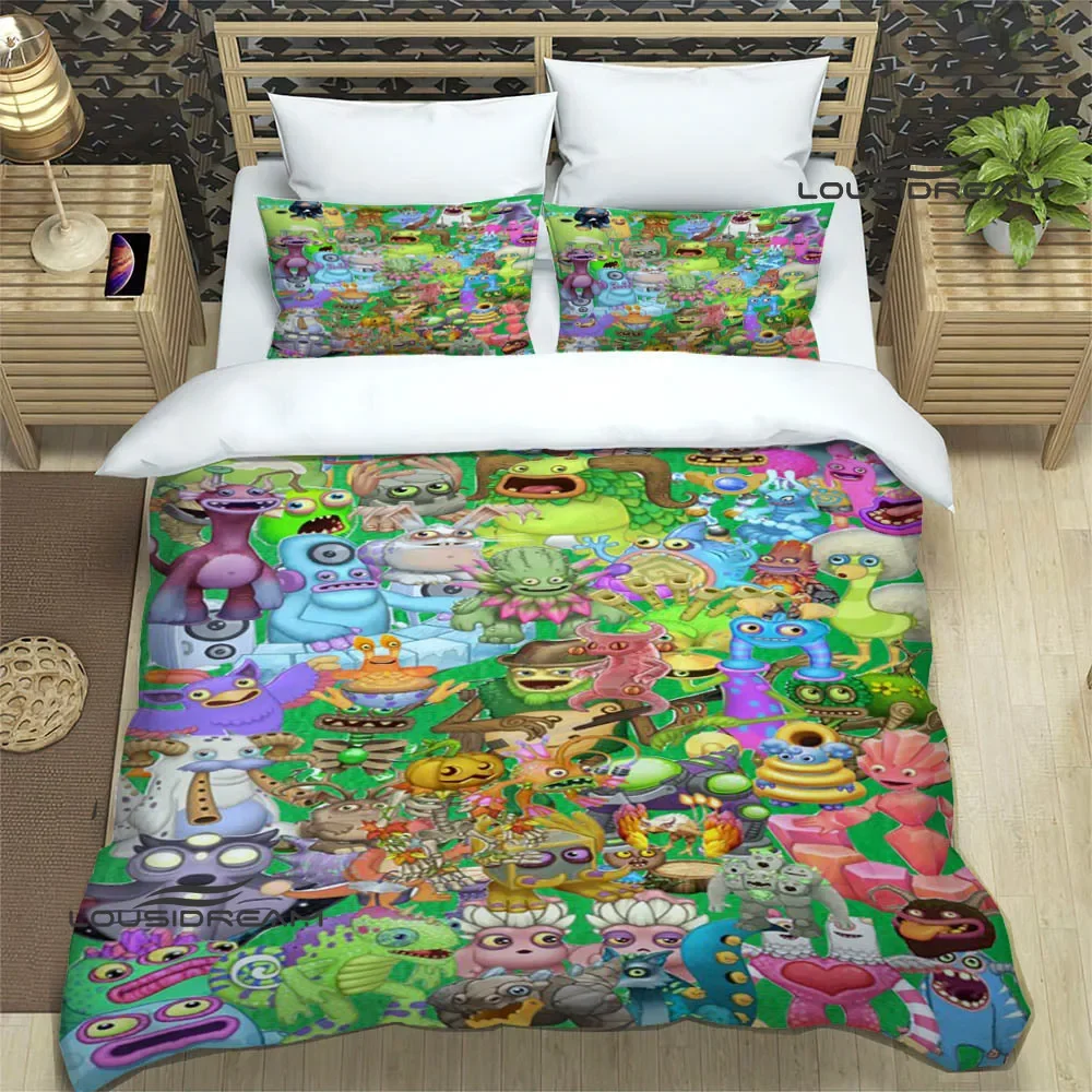 Game My Singing Monsters Bedding Sets exquisite supplies set duvet cover bed comforter set bedding set luxury birthday gift