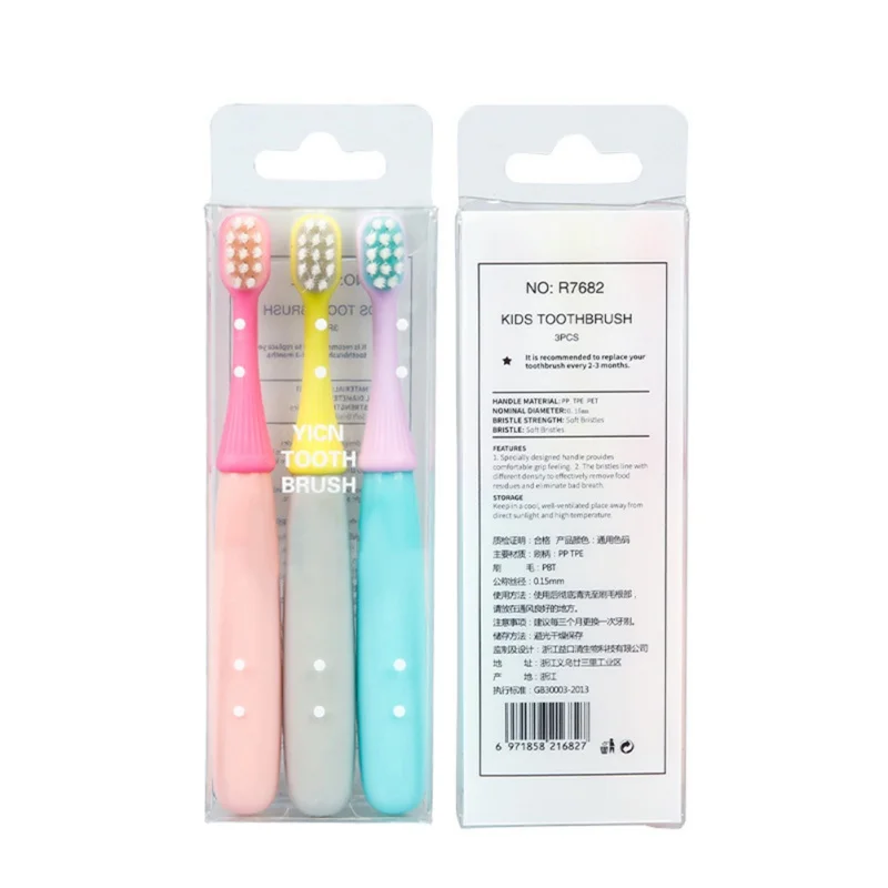 3 Pieces Kids Soft Toothbrush Children Bristles Toothbrush Children Baby Kids Dental Oral Hygiene Care