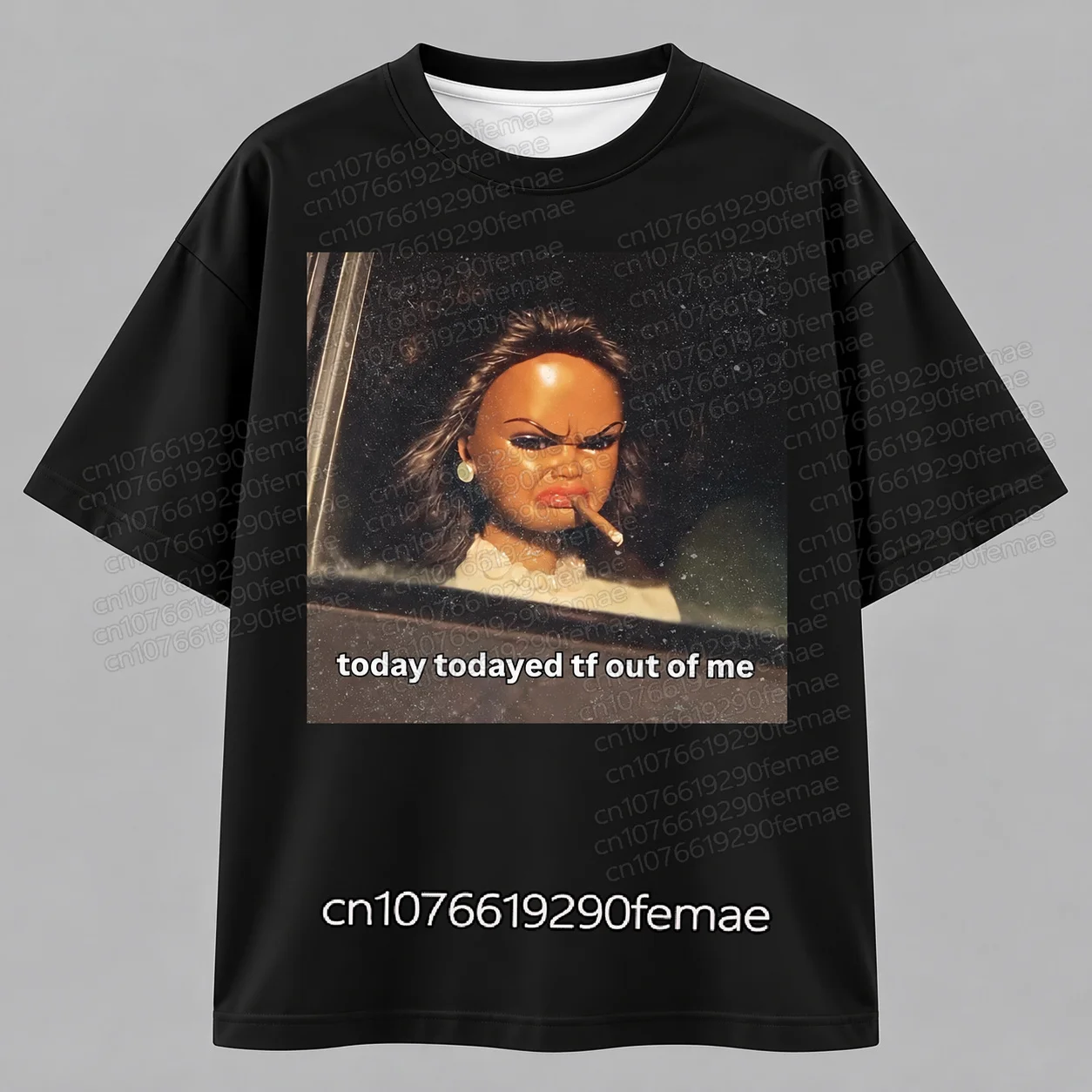 Today Todayed TF Out of Me Funny Meme T-Shirt for Men Women, Vintage Photo Print Graphic Tee, Casual Oversized Streetwear Top