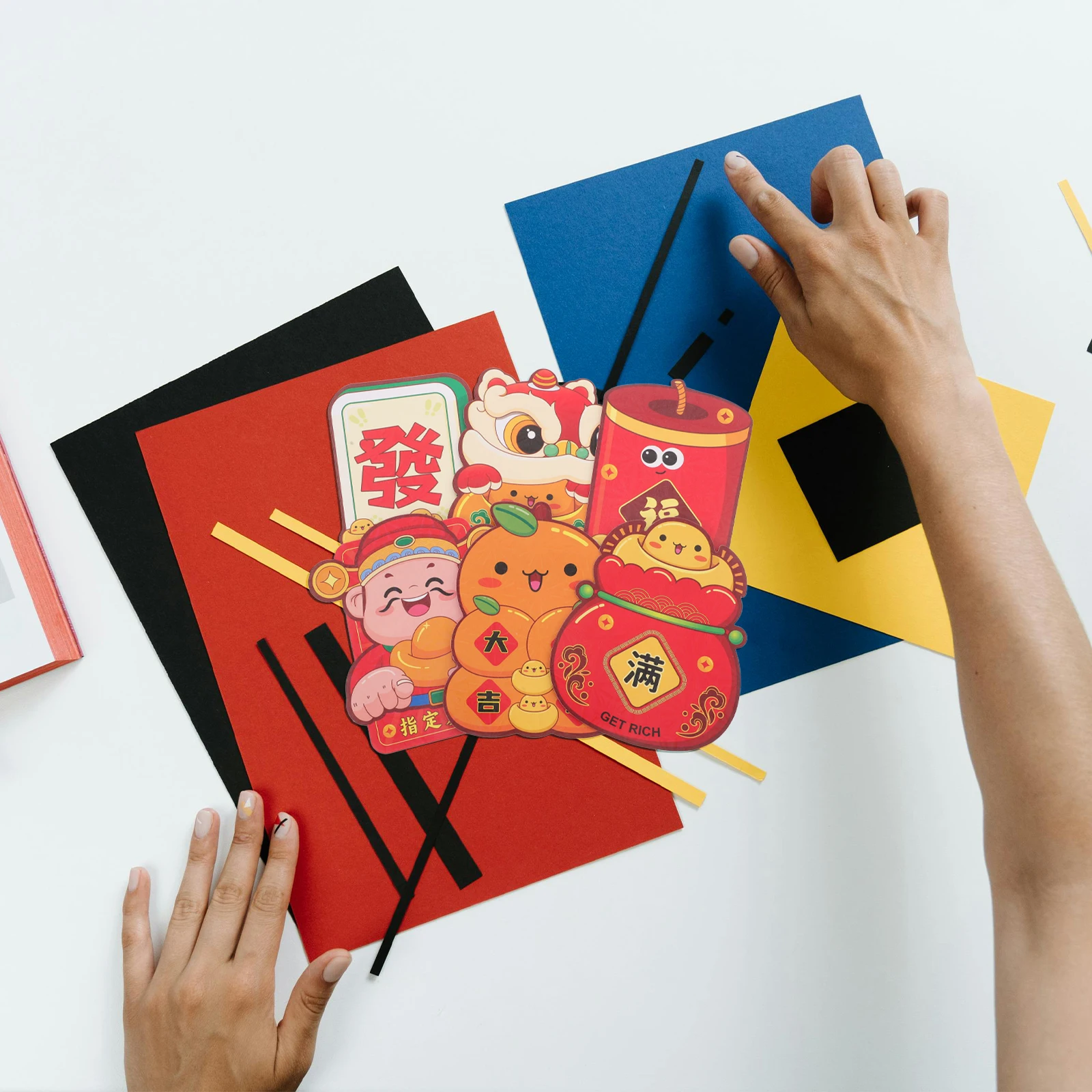 

6 Pcs Lunar Calendar Laser Colorful Red Envelope Baby Paper Chinese Envelopes for Money
