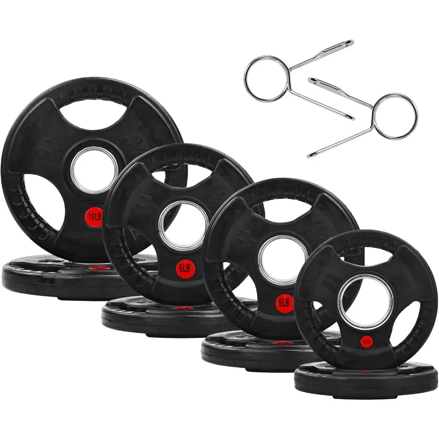 Fitvids 2-Zoll-Hantelscheibe aus Gusseisen für Krafttraining, Gewichtheben, Heim-Fitnessstudio, langlebig und zuverlässig, Multi-Gewicht-Option für E