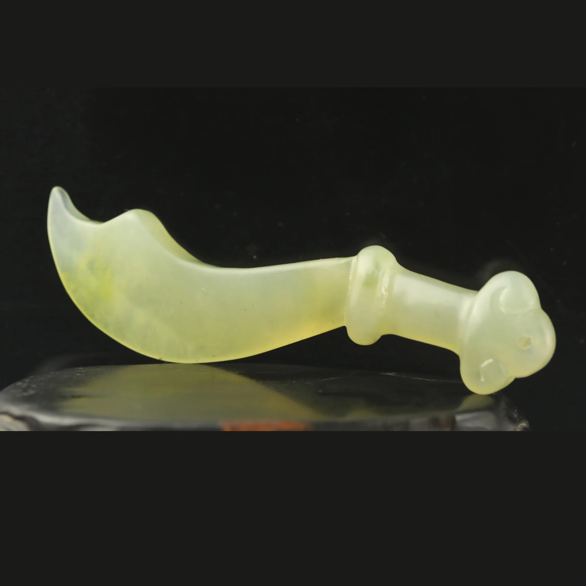 الصين القديمة اليشم الطبيعي اليد منحوتة تمثال السيف الفأس قلادة قلادة # 22