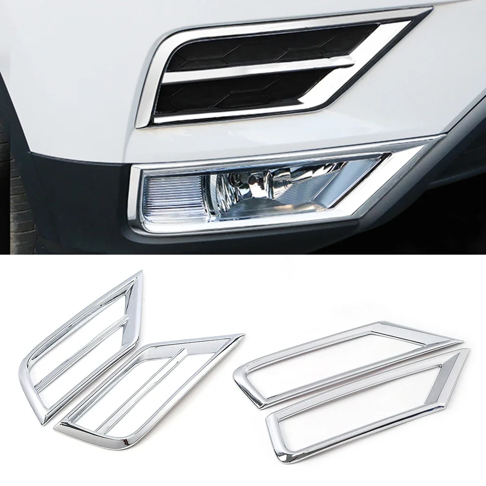 For Volkswagen VW Tiguan MK2 2017-2019 Chrome Front Fog Light Lamp Foglight Trim Cover Frame ABS Exterior Decoration