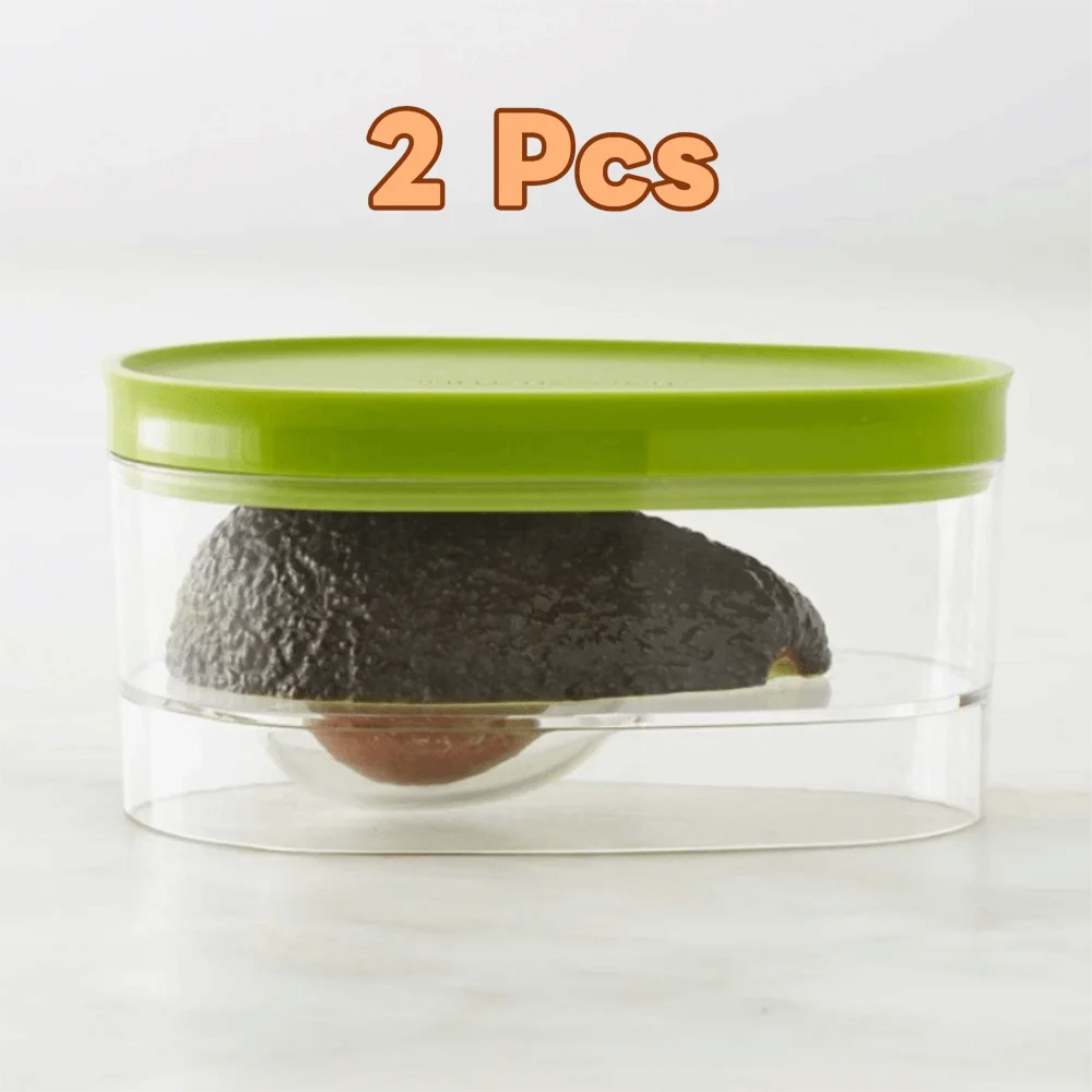 

2 Piece Cute Sealed Avocado Preservation Box Removable Plastic Avocado Keeper Space Saving Fruit Crisper Lunch