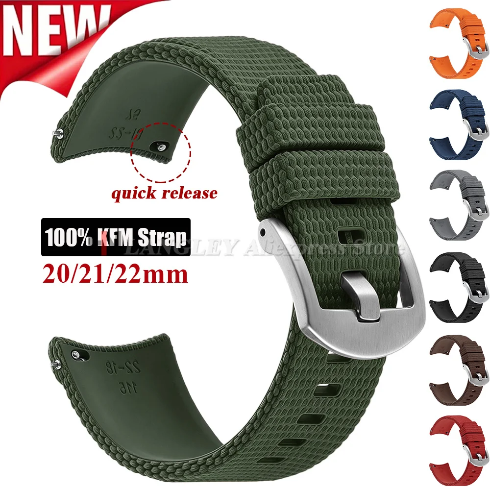 Bracelet en caoutchouc fluoré pour Omega Seamaster 18/20/22mm FKM, remplacement rapide, accessoires de bracelet de montre pour hommes, pour Rolex, pour Tudor