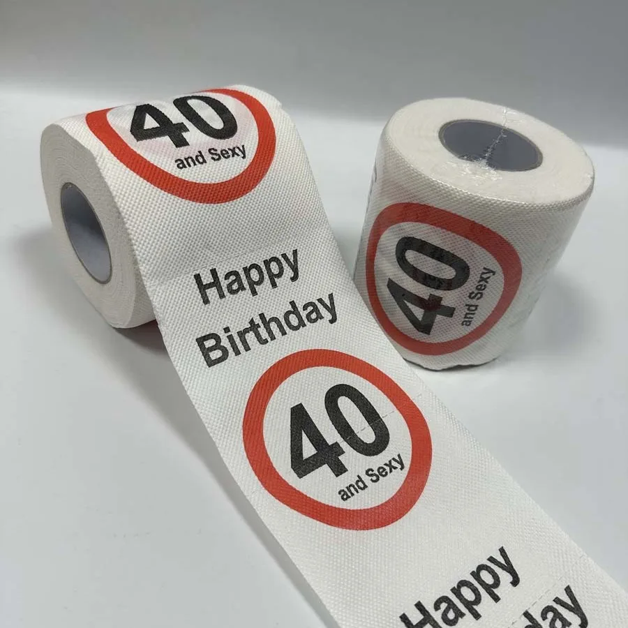 Fun Birthday Toilet Paper - Prank Gift Roll with 50th/40th/30th/18th Birthday Funny Prints Prank Decorations for Party Supplies