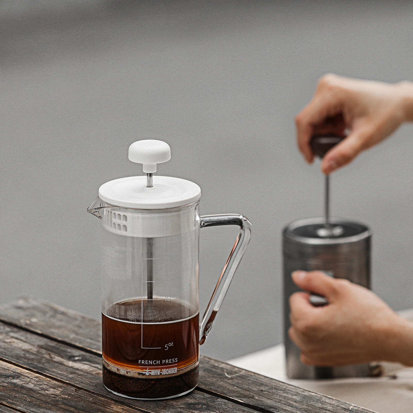 MHW-3BOMBER 15 OZ French Press Coffee Maker Clear Cold Brew Heat Resistant Durable Portable Camping Travel Coffee Pot Gifts