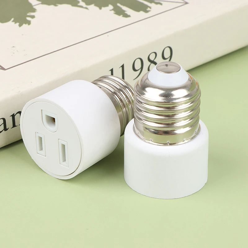 1PC E26 E27 Screw B22 Bayonet Lamp Holder  to US EU AC Power Plug Adapter Converter