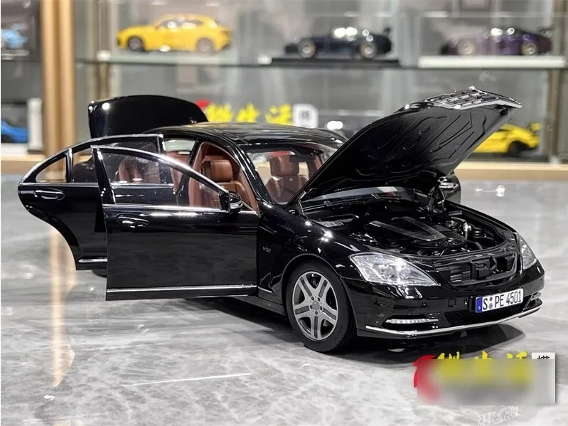 Motorhelix 1:18 für Maybach Mercedes Benz S600L W221 Limited 999 Schwarz Diecast Modell Auto Spielzeug Geschenke Hobby Display Ornamente