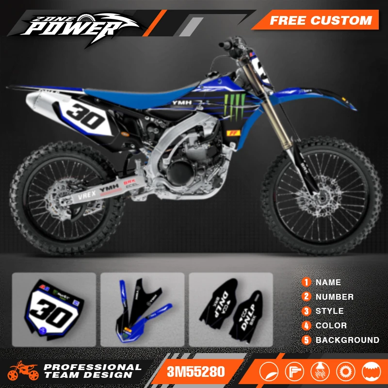 Powerzone For Yamaha YZF450 YZ 450F 2010 2011 2012 2013  Sticker Kit Customize Motocross Graphic Background Decals  13