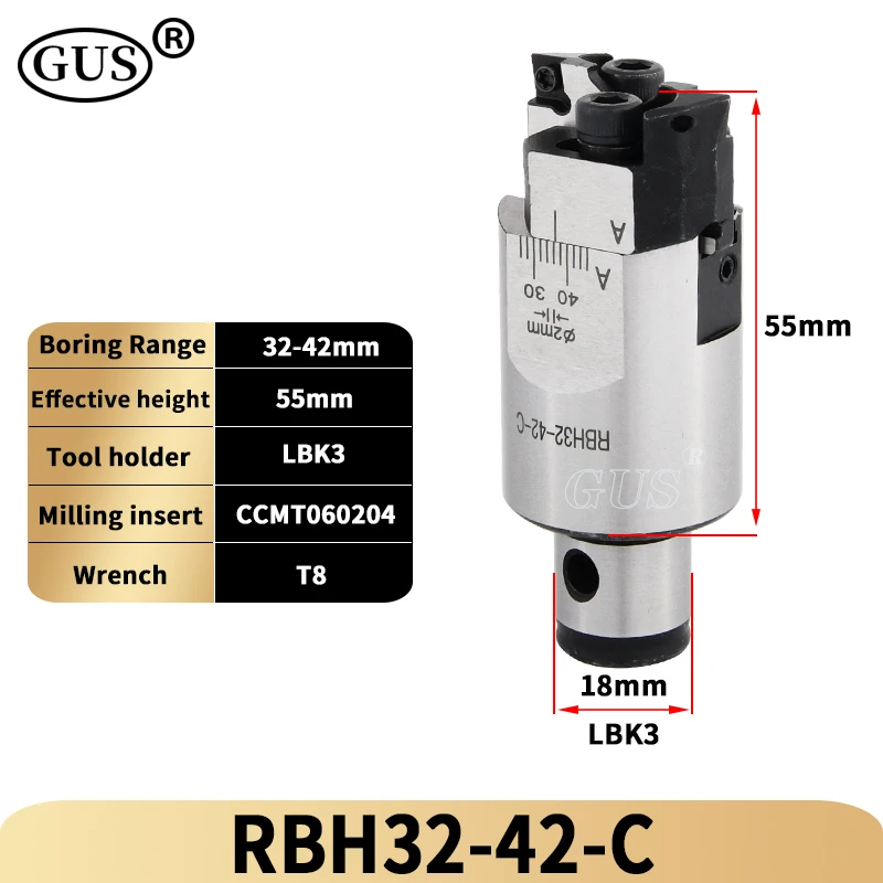 RBH Adjustable Double Edged Rough Boring Head RBH19-25 RBH25-33 RBH32-42 RBH40-55 RBH52-70 Boring Tools Bore CKB LBK1 2 3 4 5 6