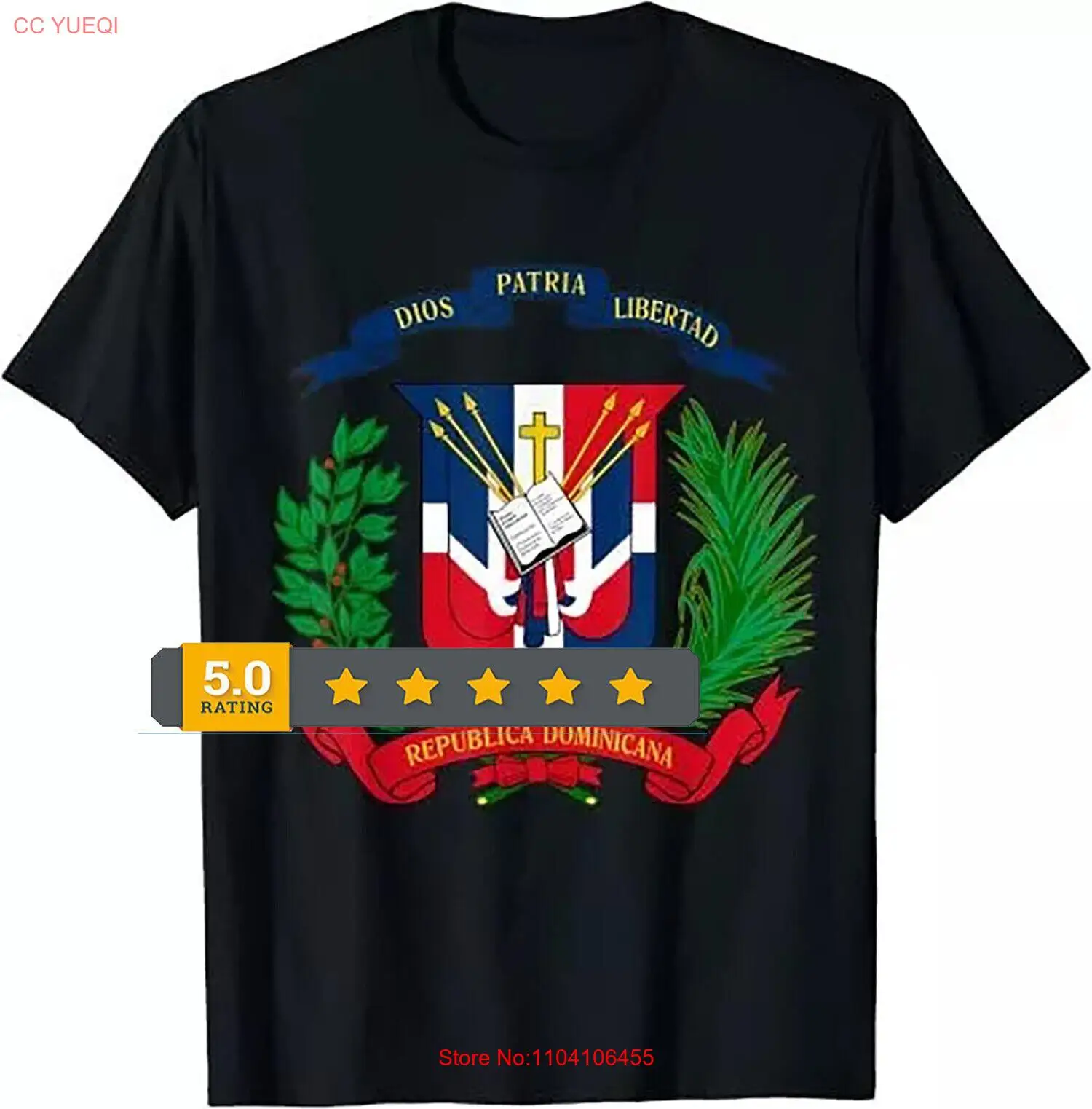 NEW Coat of Arms Republica Dominicana Bandera Dominican Flag Great T-Shirt S-3XL