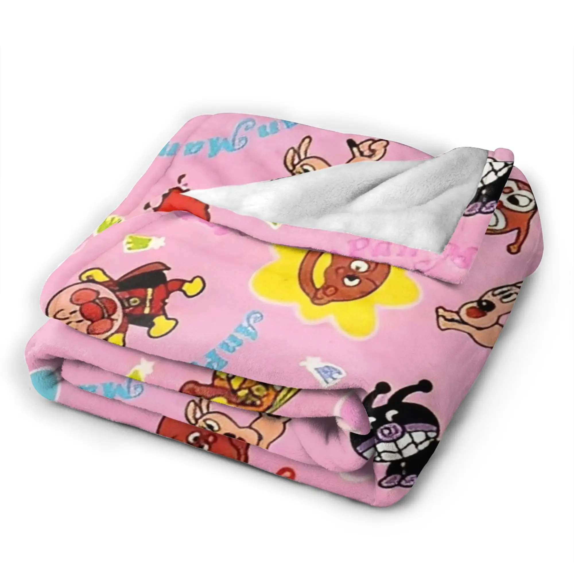 A-Anpanmans Cartoon Blanket Flannel Baikinman Dokinchan Horaman Melon girl Super Warm Throw Blanket for Car Sofa Couch Bedspread