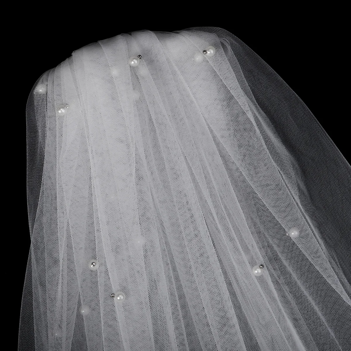 أزياء العاج الأبيض الزفاف شال الحجاب الدانتيل اللؤلؤ مطرز الحجاب إكسسوارات الشعر مع أمشاط حفل زفاف أغطية الرأس كهدايا