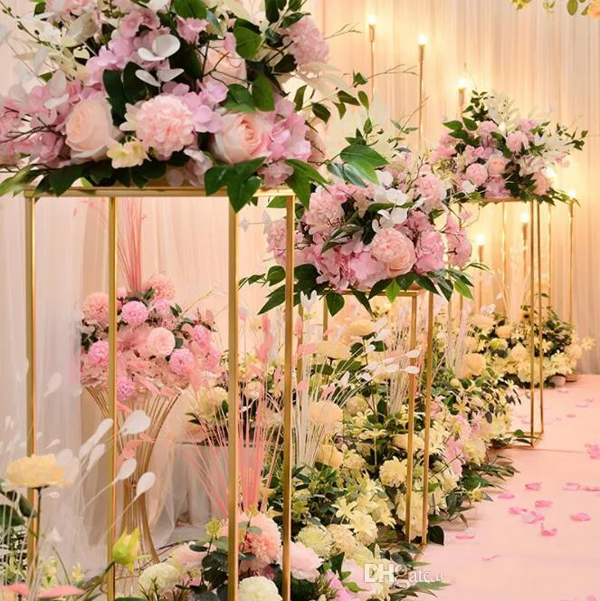 

DIY Silk Rose Artificial Flowers Ball Centerpieces Head Arrangement Decor Road Lead for Wedding mall backdrop table flower ball