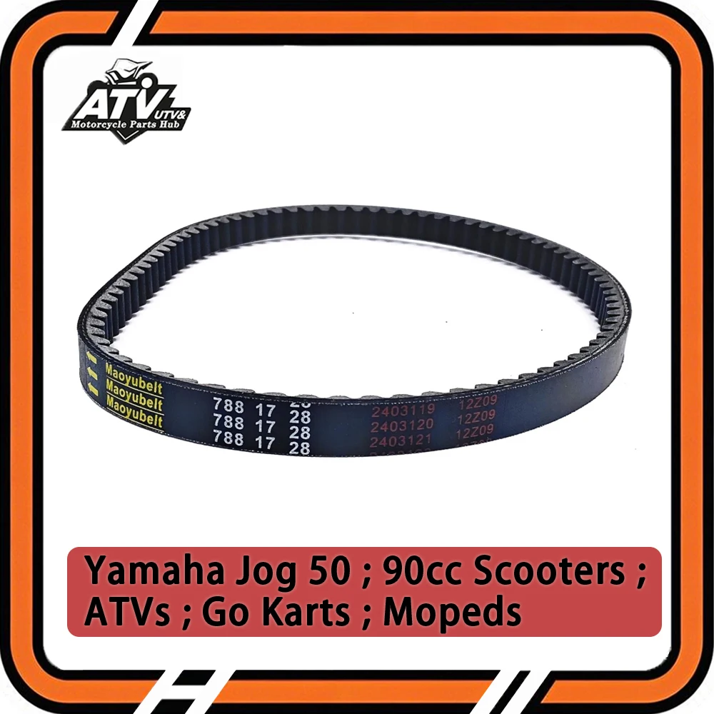 

Drive Belt 788x17x28 For Yamaha 2-Stroke JOG50 JOG90 QIANJIANG QJ50 2 stroke 3YK ZR50 EVO Vento ZIP TKeeway Hurricane 50 etc