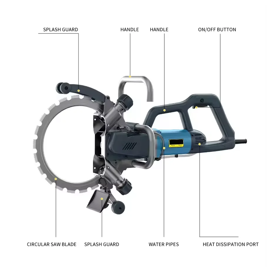 Electric Ring Saw Concrete Cutting Machine Movable Motor Marble 45Degree Angle Wall Cutting Special Cut off Machine