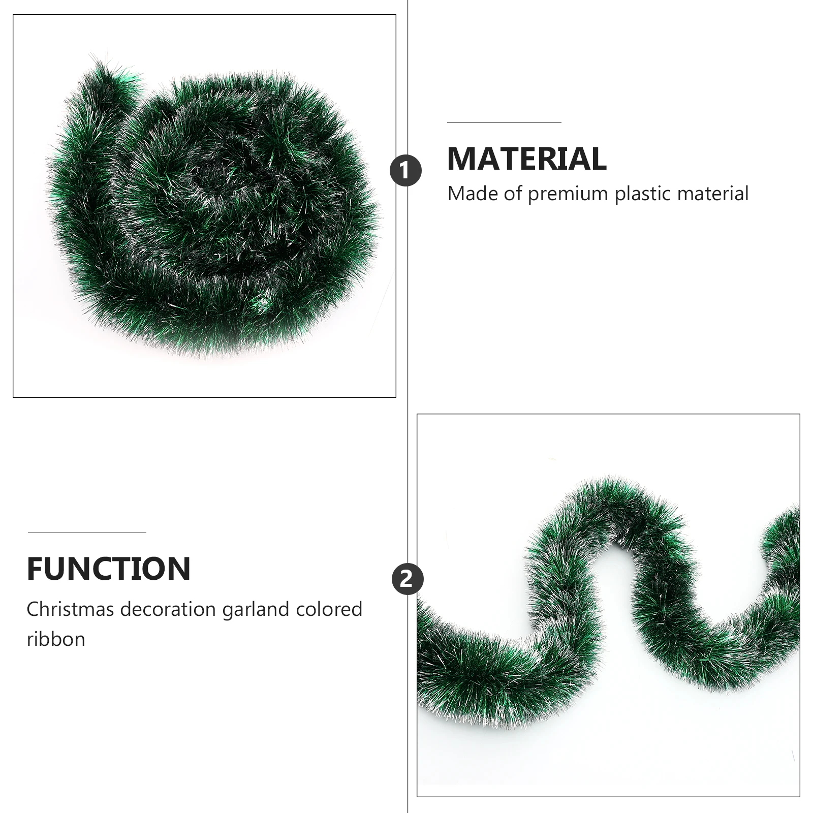 

1pc Shiny Christmas Tinsel Garland Long Colored Strip Decorative Ribbon Tree Hanging Ornament Diy Party Supply For Home Hotel