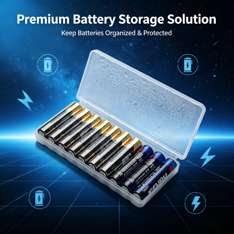 4/10 Slots Transparent Plastic Battery Storage Box Hard Container Holder Case AA AAA 18650 Battery Organizer Protective Accessor