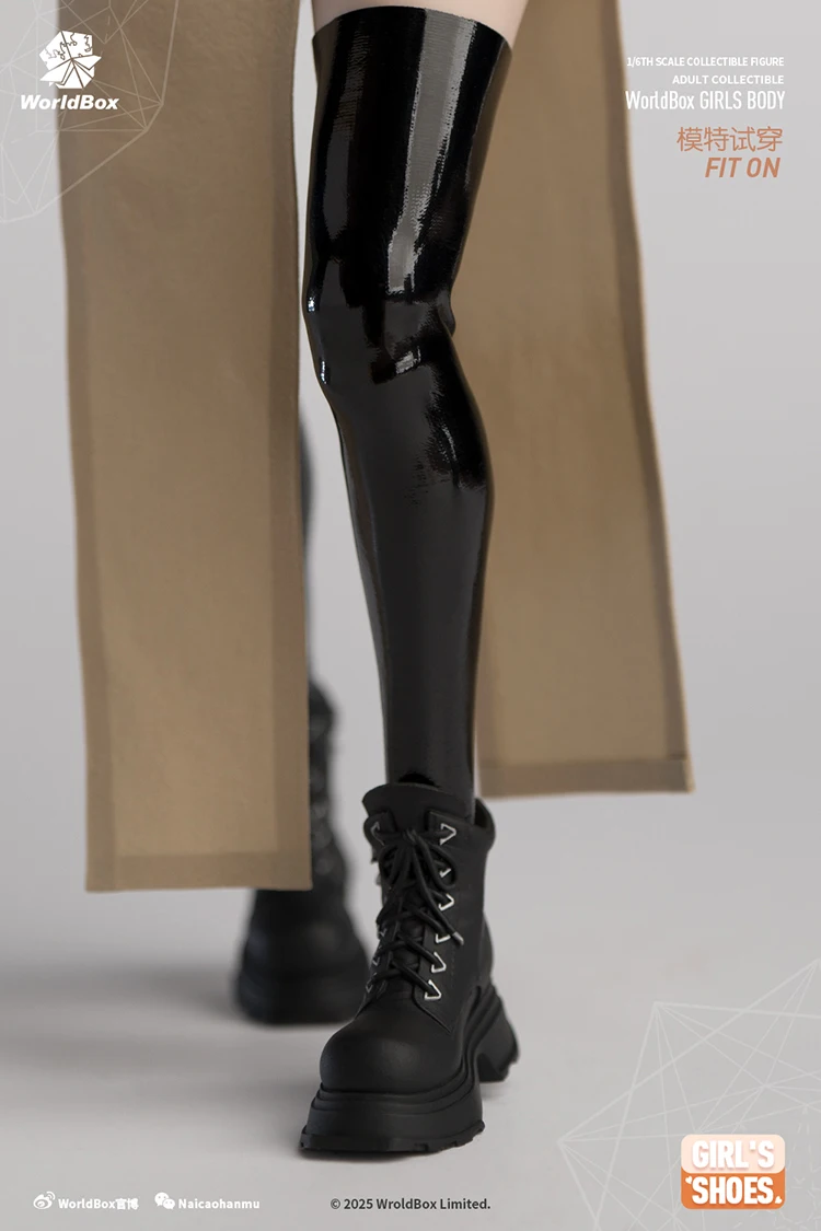 Worldbox GS004 1/6 أحذية سميكة سوليد الصلبة مستقيم أحذية مشرق الجوارب الملابس نموذج صالح 12 ''أنثى الجندي عمل الشكل الجسم
