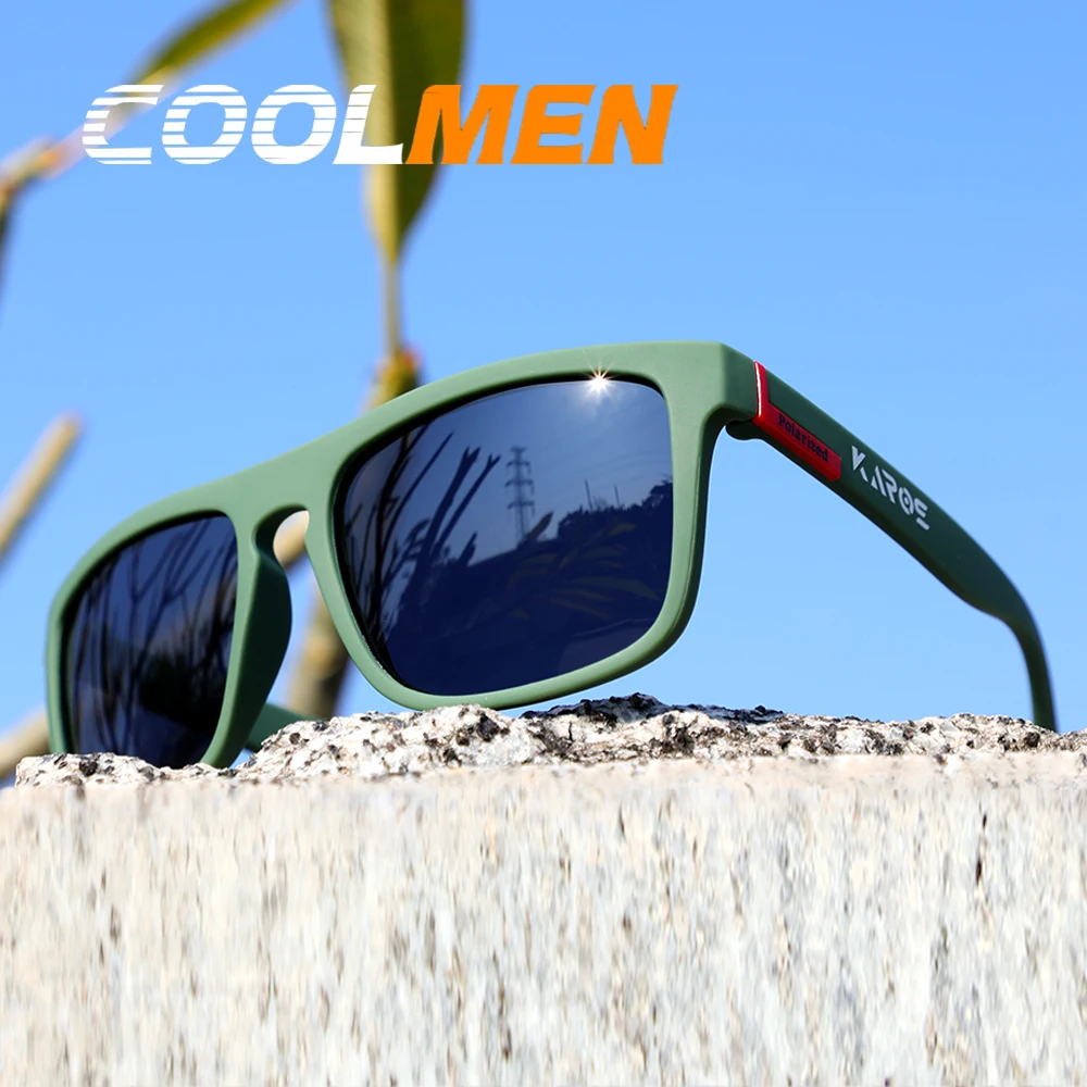 

COOLMEN Fashion Polarized Square Sunglasses Men Women Luxury Brand Designer Men's Sun Glasses Driving Fishing UV400 Eyewear Man