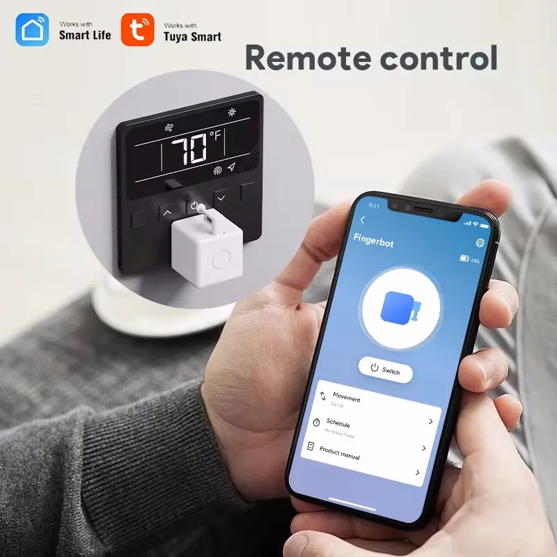 New Tuya Bluetooth Smart Touch Fingerbot Plus Type C Charge Switch Button Pusher Arm Fingerbot Via Alice Alexa Google Home