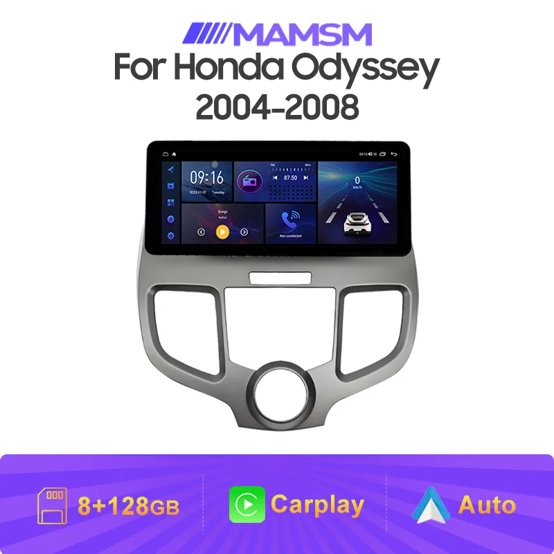 12.3 Inch For Honda Odyssey 2004 - 2008 Car Radio Android 12 Carplay Multimedia Video Player WiFi DSP 2400*900 Screen Head Unit