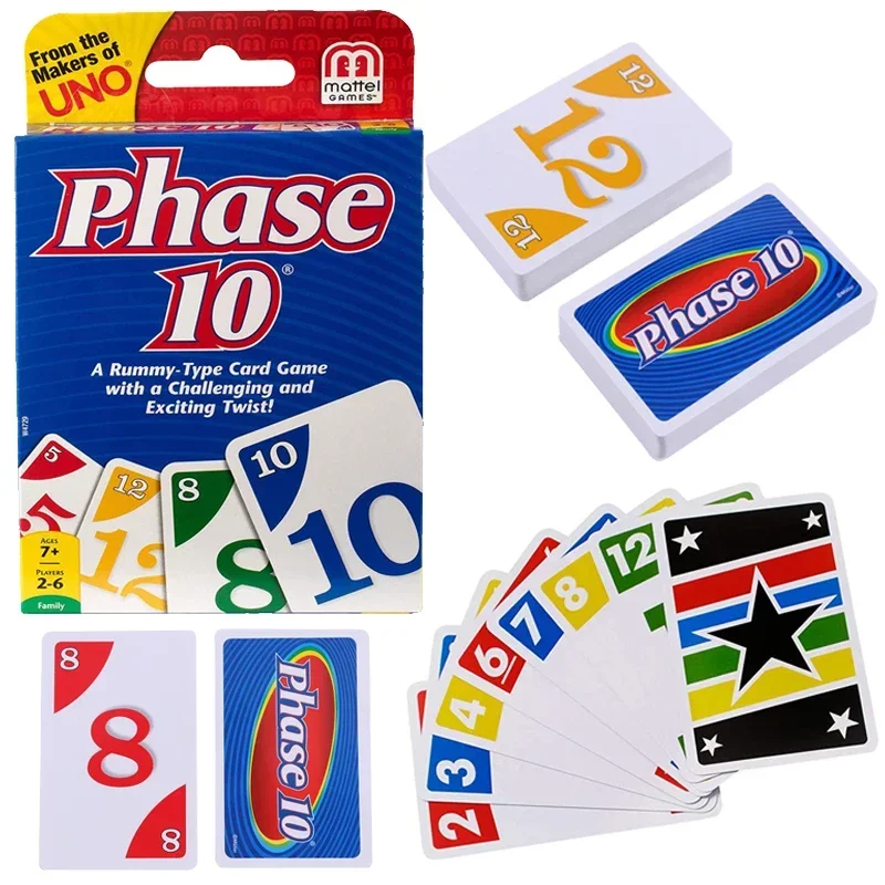 Phase 10 Board games UNO Playing Card 13 cards Puzzle Game Family Funny Entertainment Poker Toys for Children Birthday Gifts