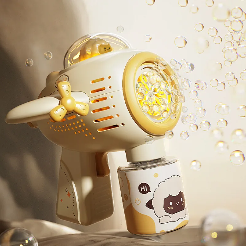 آلة بندقية فقاعات كهربائية أوتوماتيكية بالكامل للأطفال ، أغنام الطائرات ، الشاطئ الصيفي ، ألعاب خارجية للأولاد ، هدية اللعبة