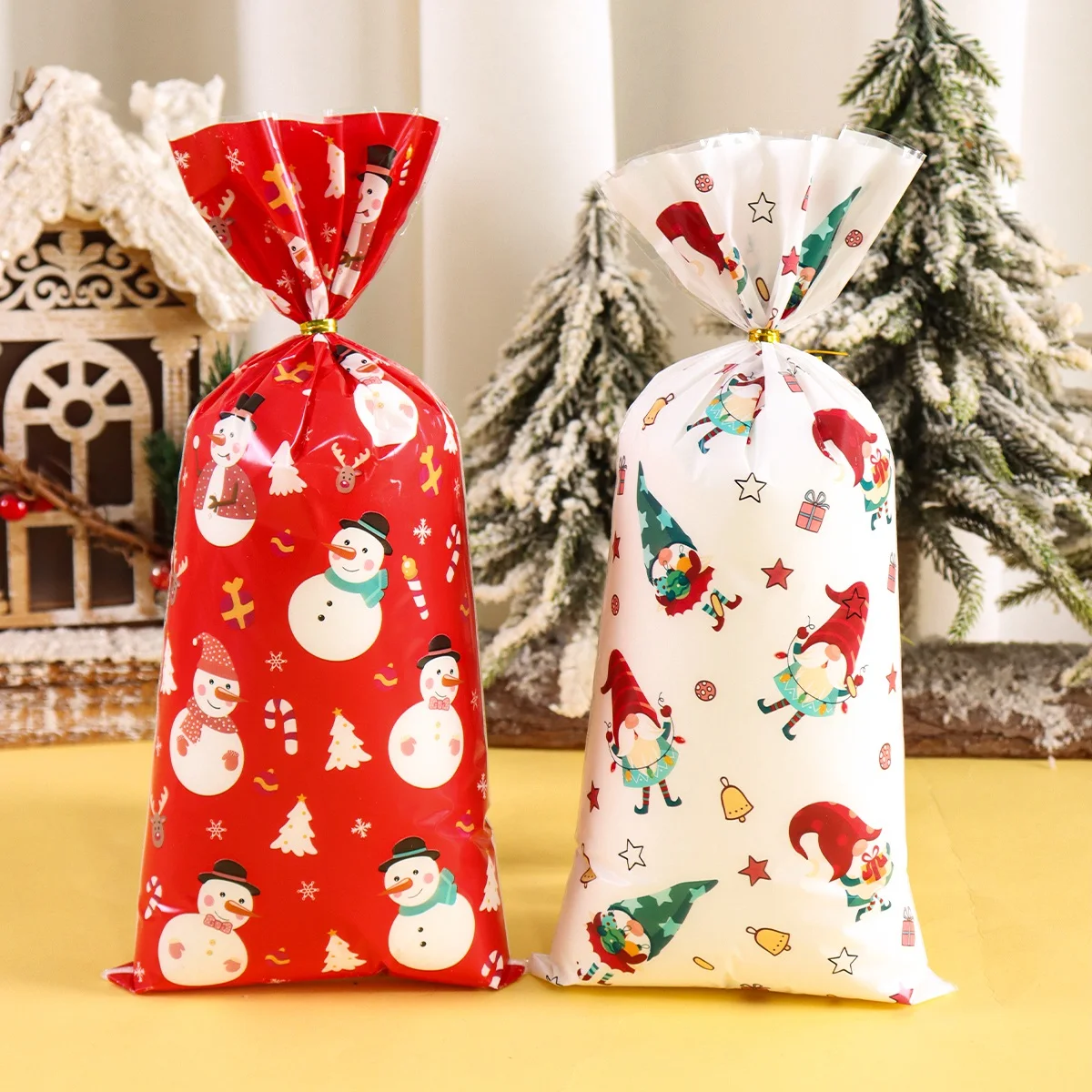 25/50/100 Stück Weihnachts-Süßigkeitentüten Weihnachtsmann-Keks-Verpackungsbeutel Weihnachtsdekoration 2025 Geschenktüten für Partyzubehör – Detail 8