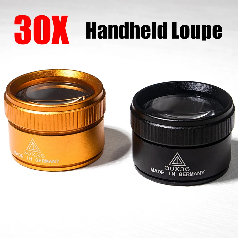 30X 36mm Magnifying Glass K9 Optical Lens Monocle Watch Magnifier Loupe Mini Handheld Coin Jewelry Loupe Magnifier Repair Tools