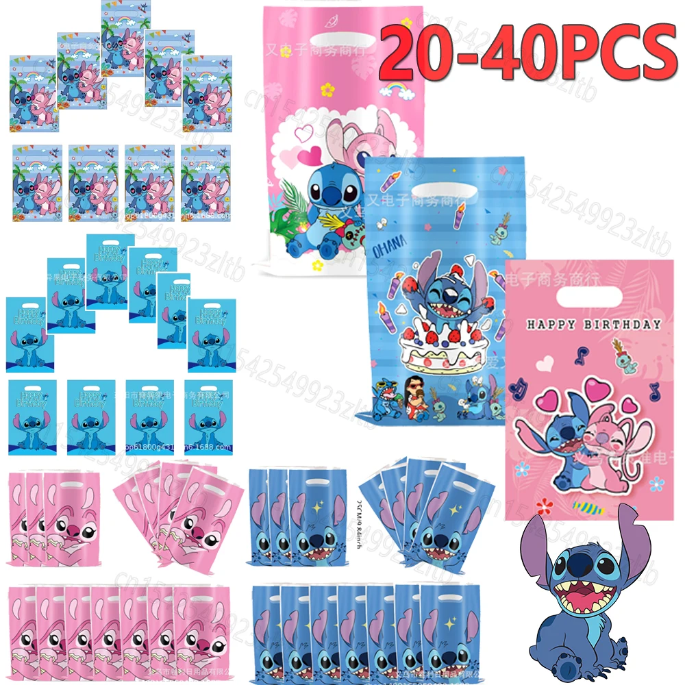 1Set Disney Stitch Gift Bags Birthday Party Decoration Goody Biscuit Package Candy Bag Baby Shower Kids Gifts for Party Supplies