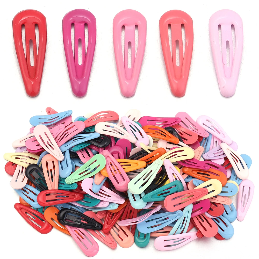 30/60pcs Metal Colorful Waterdrop Shape Hairclips Cute BB Snap Hair Clips For DIY Girls Headwear Hairpins Hair Accessories view 4