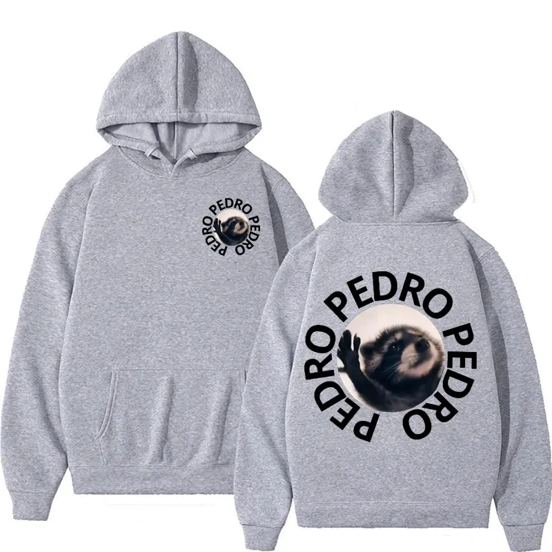 Funny Pedro Raccoon Meme Graphic Sweatshirt Men\'s Clothing Aesthetic Y2k Hoodies Unisex Casual Cotton Hoodie Pullover Streetwear